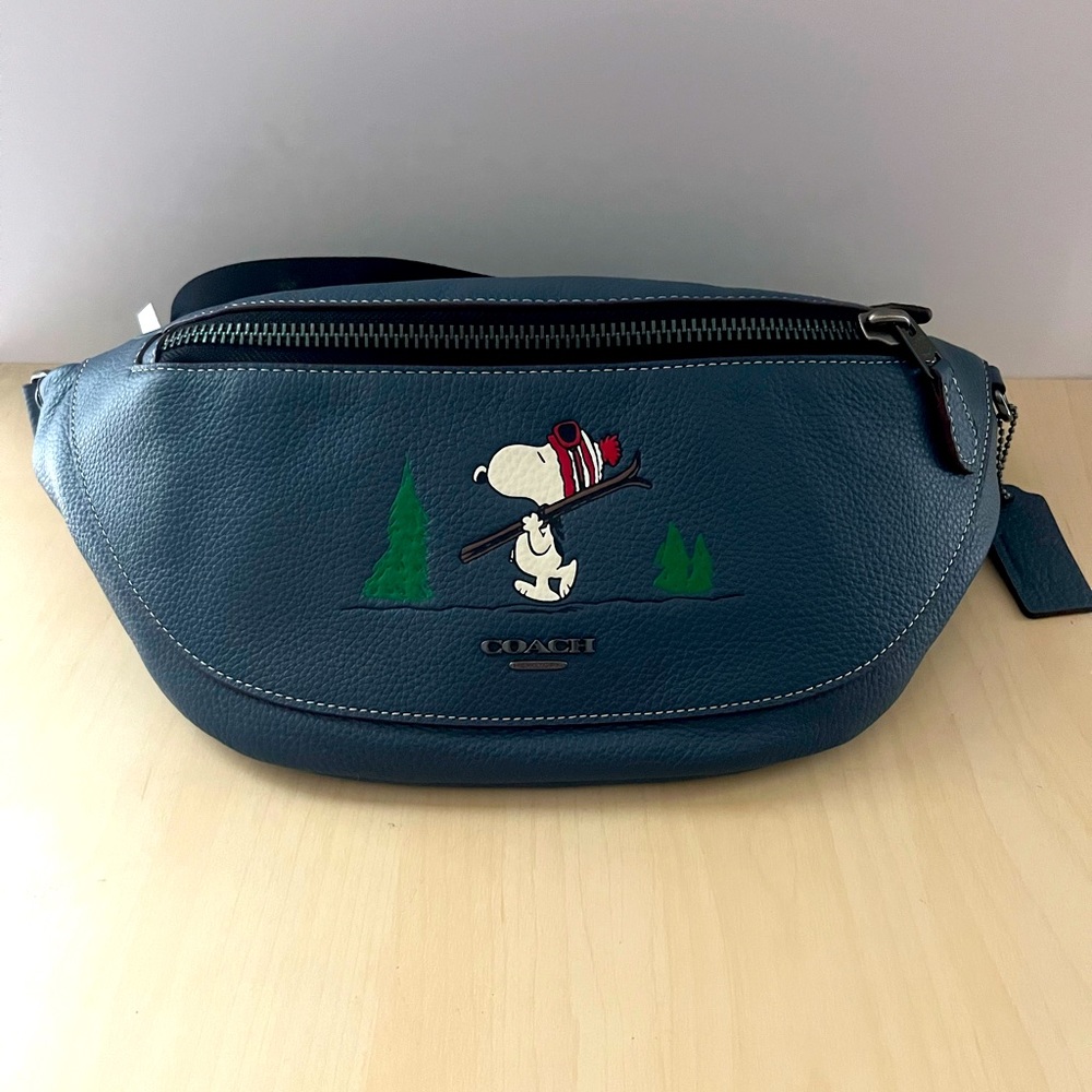 New Coach X Peanuts Warren Belt Bag With Snoopy Motif CE618 - Picture 5 of 7